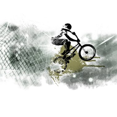 Genç erkek Bisiklet jumper. Sağlıklı yaşam tarzı.