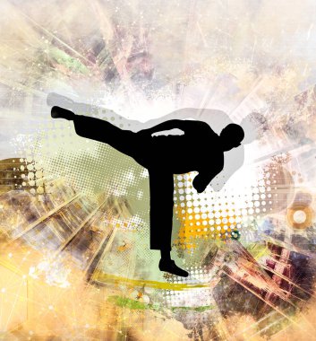 Genç erkek karate savaşçı