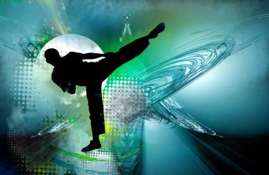 Genç erkek karate savaşçı