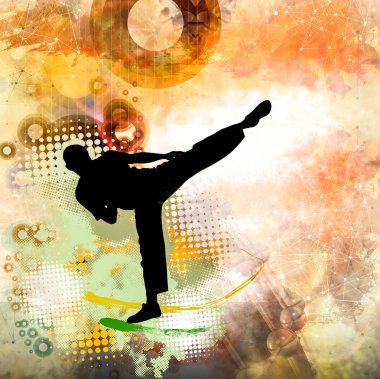 Genç erkek karate savaşçı 
