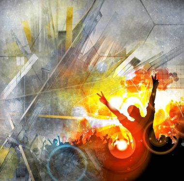 insanlar, vektör çizim dans siluet