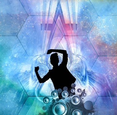 insanlar, vektör çizim dans siluet 