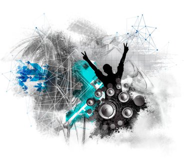 İnsanlar dans ile parti arka plan 