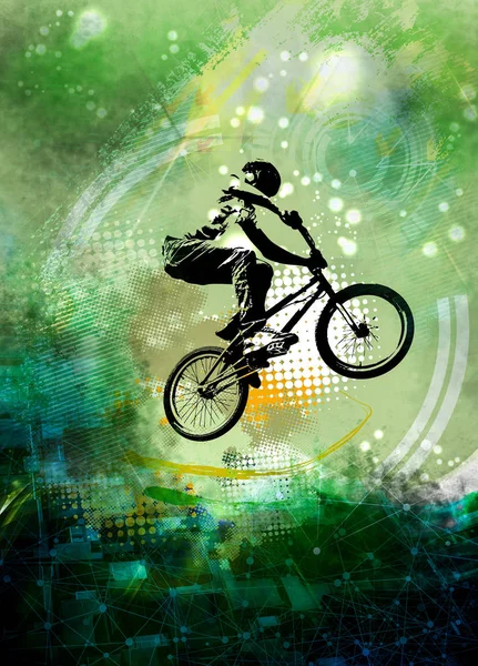 Unga Manliga Cykel Jumper Hälsosam Livsstil — Stockfoto