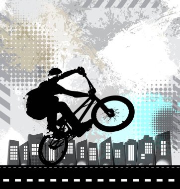 Bisiklet jumper, vektör çizim silueti
