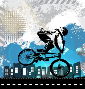 Bisiklet jumper, vektör çizim silueti