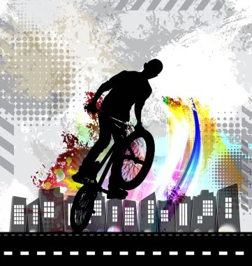 Bisiklet jumper, vektör çizim silueti