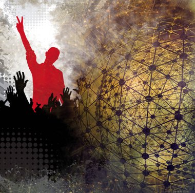 Disko parti kutlama illüstrasyon