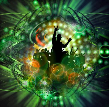 Disko parti kutlama illüstrasyon