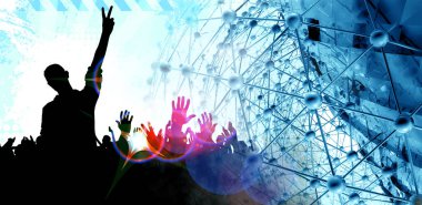 Disko parti kutlama illüstrasyon