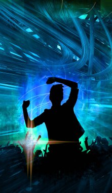 Disko parti kutlama illüstrasyon