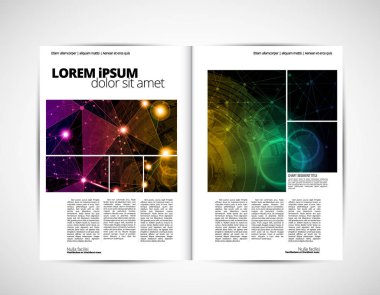 Şablon vektör tasarımı broşür, yıllık rapor veya dergi için kullanıma hazır