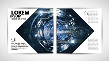 Kurumsal kitapçık veya sunu şablonları. El ilanı, kullanmak için kolay vektör.