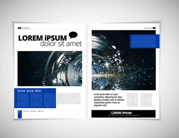 Magazine Impression Mise Page Brochure Facile Éditer Vector — Image vectorielle