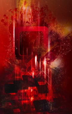 3D render soyut teknoloji kavramı arka plan - illüstrasyon 