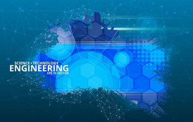 Soyut teknoloji dijital Merhaba tech - vektör 