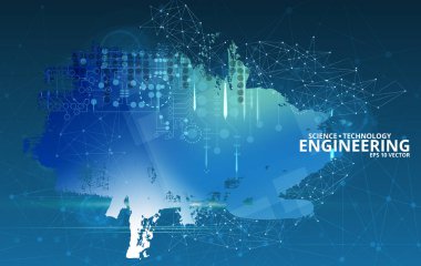 Soyut teknoloji dijital Merhaba tech - vektör 