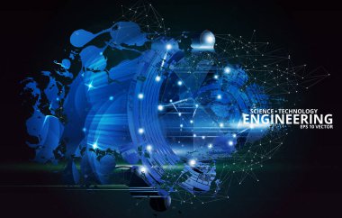 Soyut teknoloji dijital Merhaba tech - vektör 