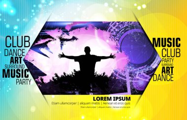 Büyük müzik etkinliği. Poster veya afiş için arkaplan hazır.