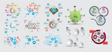 Büyük Infographic vektör öğeleri iş illüstrasyon için ayarla
