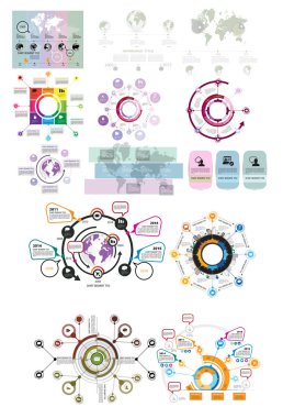 Büyük Infographic vektör öğeleri iş illüstrasyon için ayarla