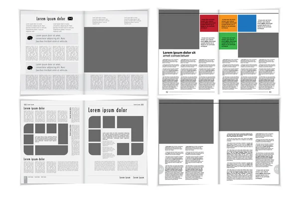 Revista Impresión Diseño Folleto Fácil Editar — Vector de stock