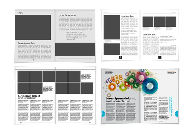 Revista Impresión Diseño Folleto Fácil Editar — Vector de stock