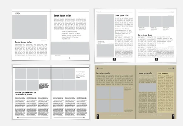 Rivista Stampa Layout Brochure Facile Modificare — Vettoriale Stock