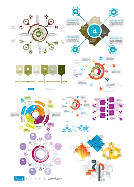 Elementos Infográficos Negócios Design Vetorial Visualização Dados —  Vetores de Stock
