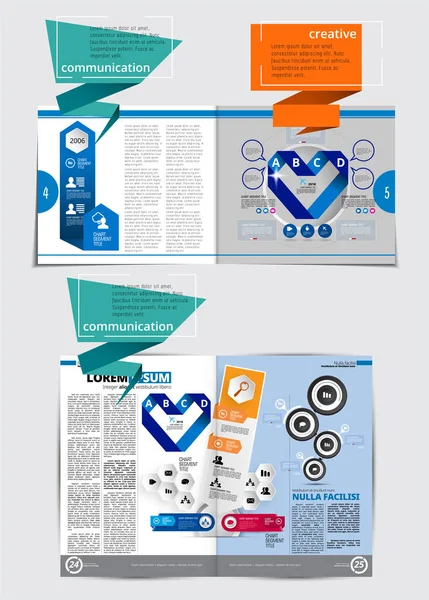 Layout Della Brochure Aziendale Vettore — Vettoriale Stock