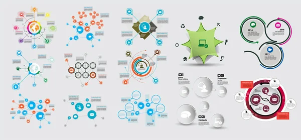 Duży Zestaw Elementów Wektora Infographic Dla Biznes Ilustracja — Wektor stockowy