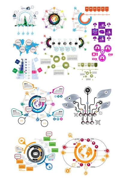 Grande Conjunto Elementos Vetoriais Infográficos Para Ilustração Negócios —  Vetores de Stock