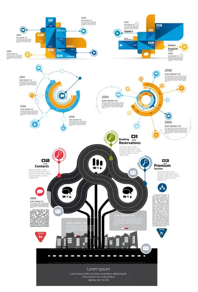 Elementos Infográficos Negócios Design Vetorial Visualização Dados — Vetor de Stock