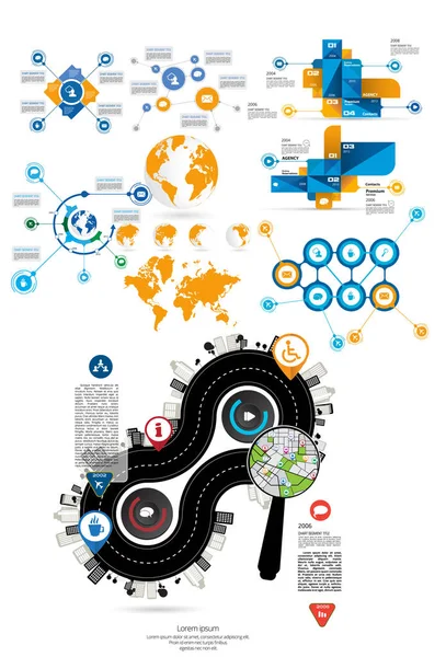 Biznes Infografikę Elementy Danych Wizualizacji Projekt Wektor — Wektor stockowy