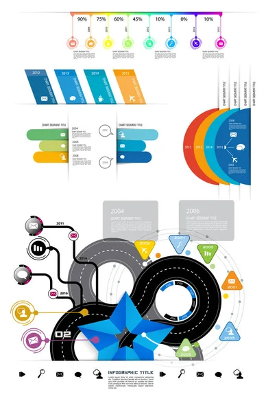 Elementi Infografici Aziendali Visualizzazione Dei Dati Progettazione Vettoriale — Vettoriale Stock