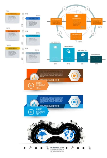 Инфографические Элементы Бизнеса Визуализация Данных Векторный Дизайн — стоковый вектор