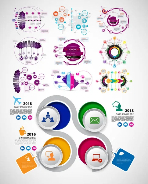 Elementos Infografía Empresarial Visualización Datos Diseño Vectorial — Archivo Imágenes Vectoriales