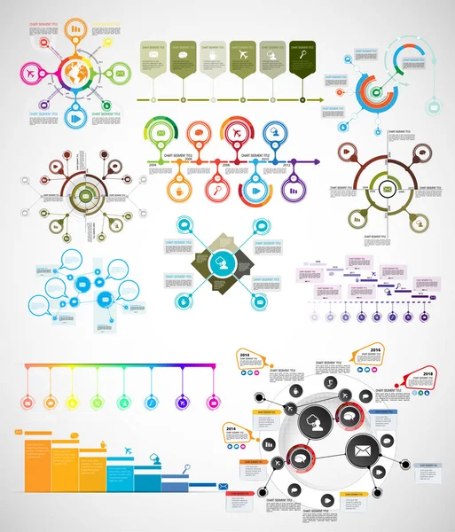 Elementos Infografía Empresarial Visualización Datos Diseño Vectorial — Vector de stock