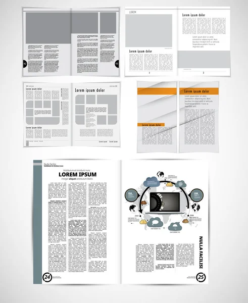 Σχεδιάγραμμα Περιοδικών Φυλλάδιο Εκτύπωση Εύκολα Επεξεργάσιμο — Διανυσματικό Αρχείο