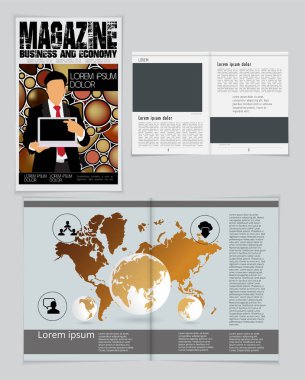 Baskı dergi, broşür düzeni düzenlenebilir için kolay