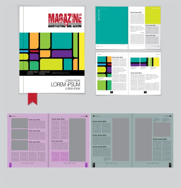 Nyomtatás Magazin Kiadvány Elrendezését Könnyen Szerkeszthető — Stock Vector
