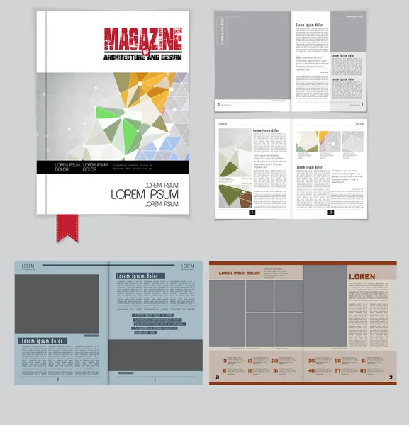 Magazine Impression Mise Page Brochure Facile Modifier — Image vectorielle