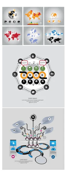 Elementos Infográficos Negócios Design Vetorial Visualização Dados — Vetor de Stock