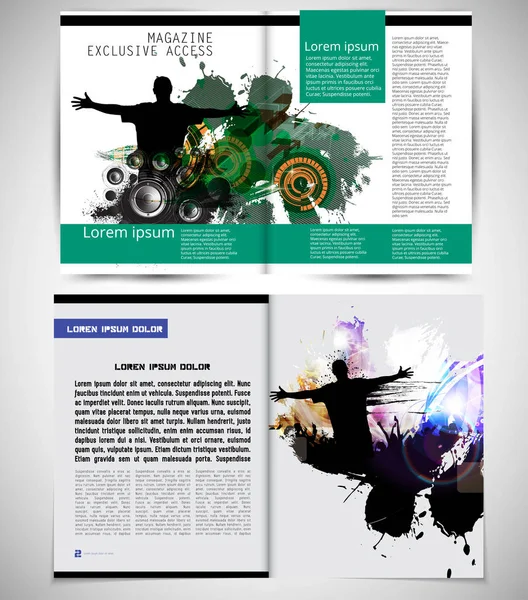 Revista Música Diseño Folleto Fácil Editar — Vector de stock