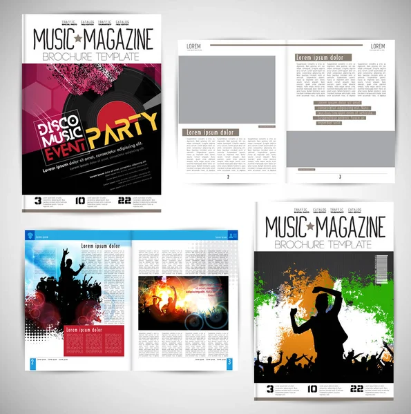 Magazine Impression Mise Page Brochure Facile Modifier — Image vectorielle