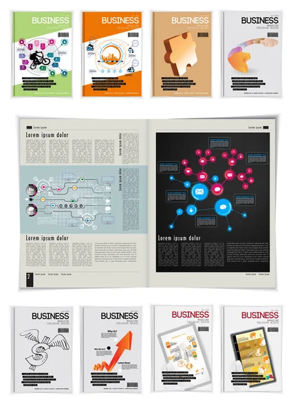 Template Vector Design Ready Use Brochure Annual Report Magazine — Stock Vector