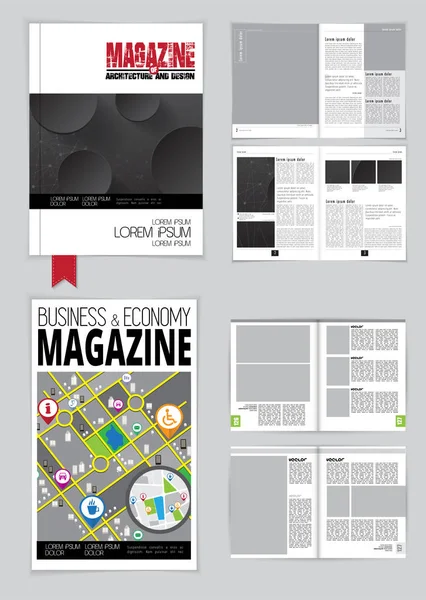 Revista Impresión Diseño Folleto Fácil Editar — Archivo Imágenes Vectoriales