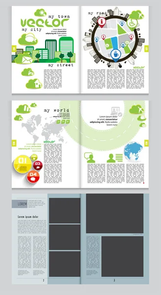 Diseño Del Folleto Fácil Editar — Archivo Imágenes Vectoriales