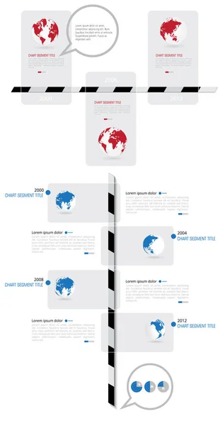 Zaman Çizelgesi Infographic Vektör Öğeleri Ile Dünya Harita Illüstrasyon Için — Stok Vektör