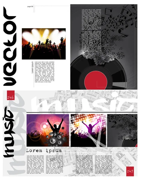 stock vector Music magazine, brochure layout easy to editable